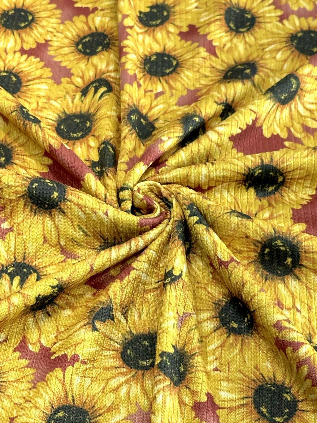 (4X2 RIB) SUNFLOWERS ON RUST