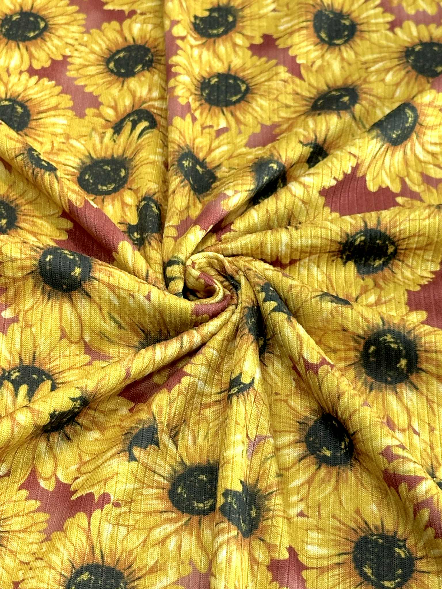(4X2 RIB) SUNFLOWERS ON RUST