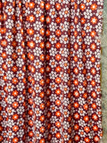 (SWIM) ORANGE AND OFF WHITE FLOWERS ON MAROON