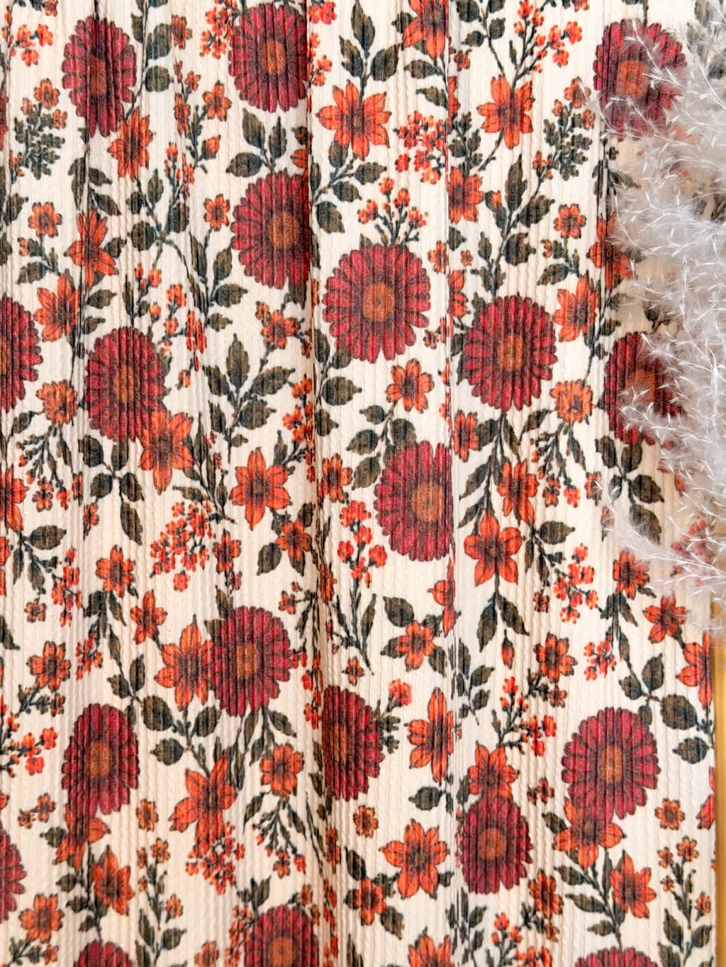 (URBAN RIB) FALL HATTIE FLOWER PATTERN ON IVORY