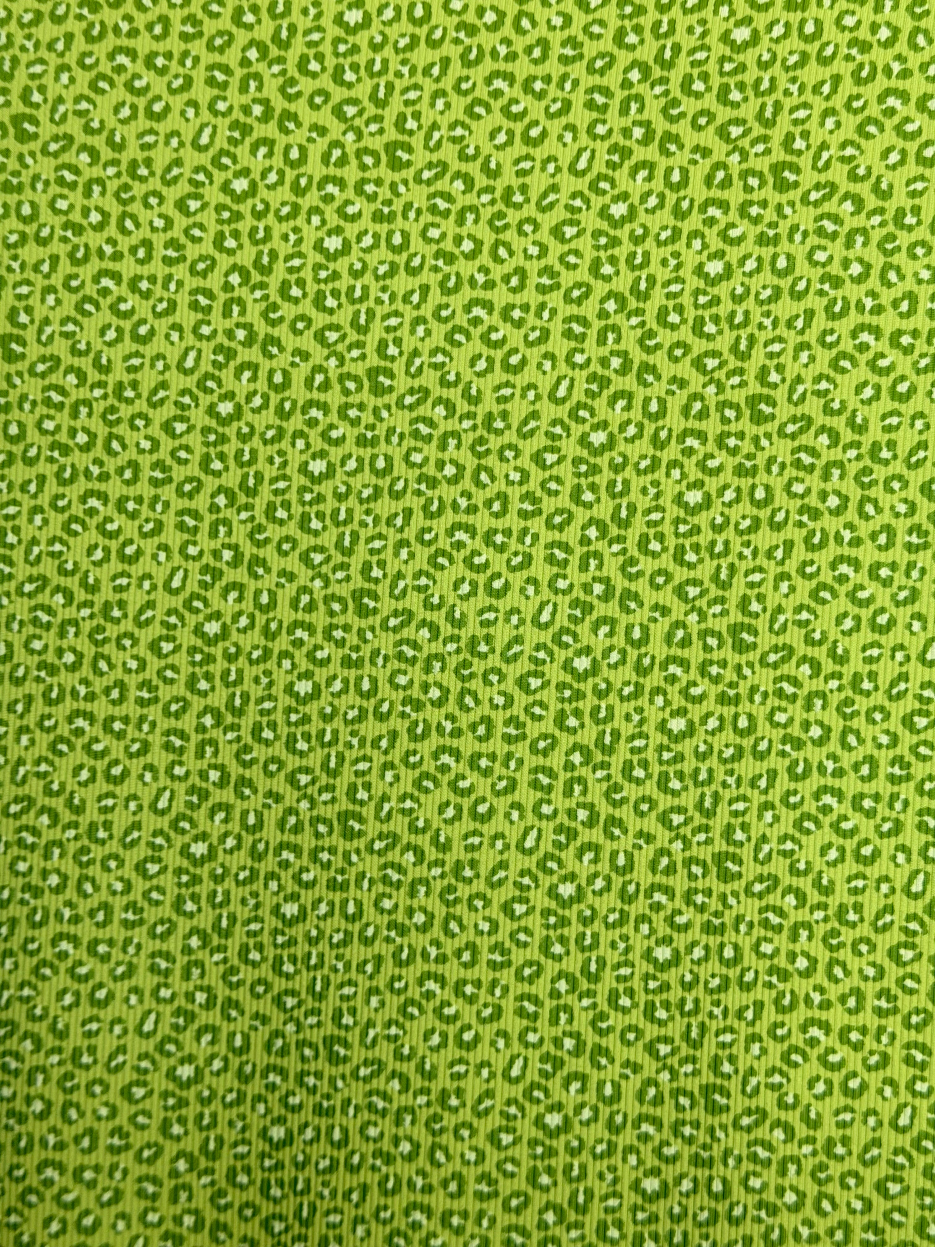 (2X2 YUMMY RIB) GREEN CHEETAH
