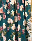 (SWIM) VINTAGE FLORAL ON DARK FOREST GREEN