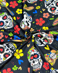 (DBP) FLORAL PAINTED SKULL ON BLACK