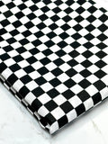 (COTTON) TINY OFF WHITE AND BLACK CHECKERED