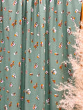 (4X2 YUMMY RIB) FLORAL PATTERN ON SAGE