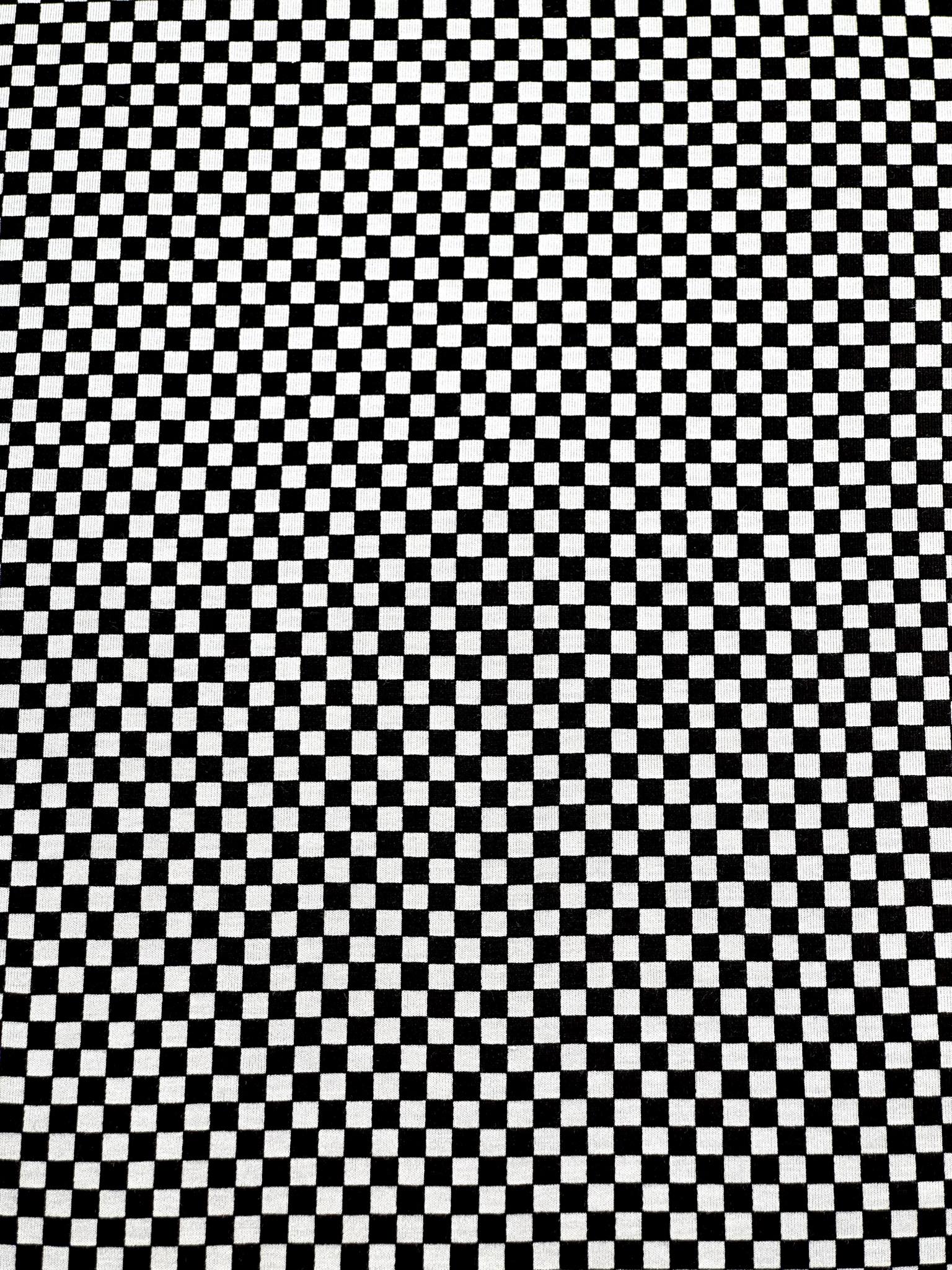 (RAYON MODAL) TINY BLACK AND GRAY CHECKERED