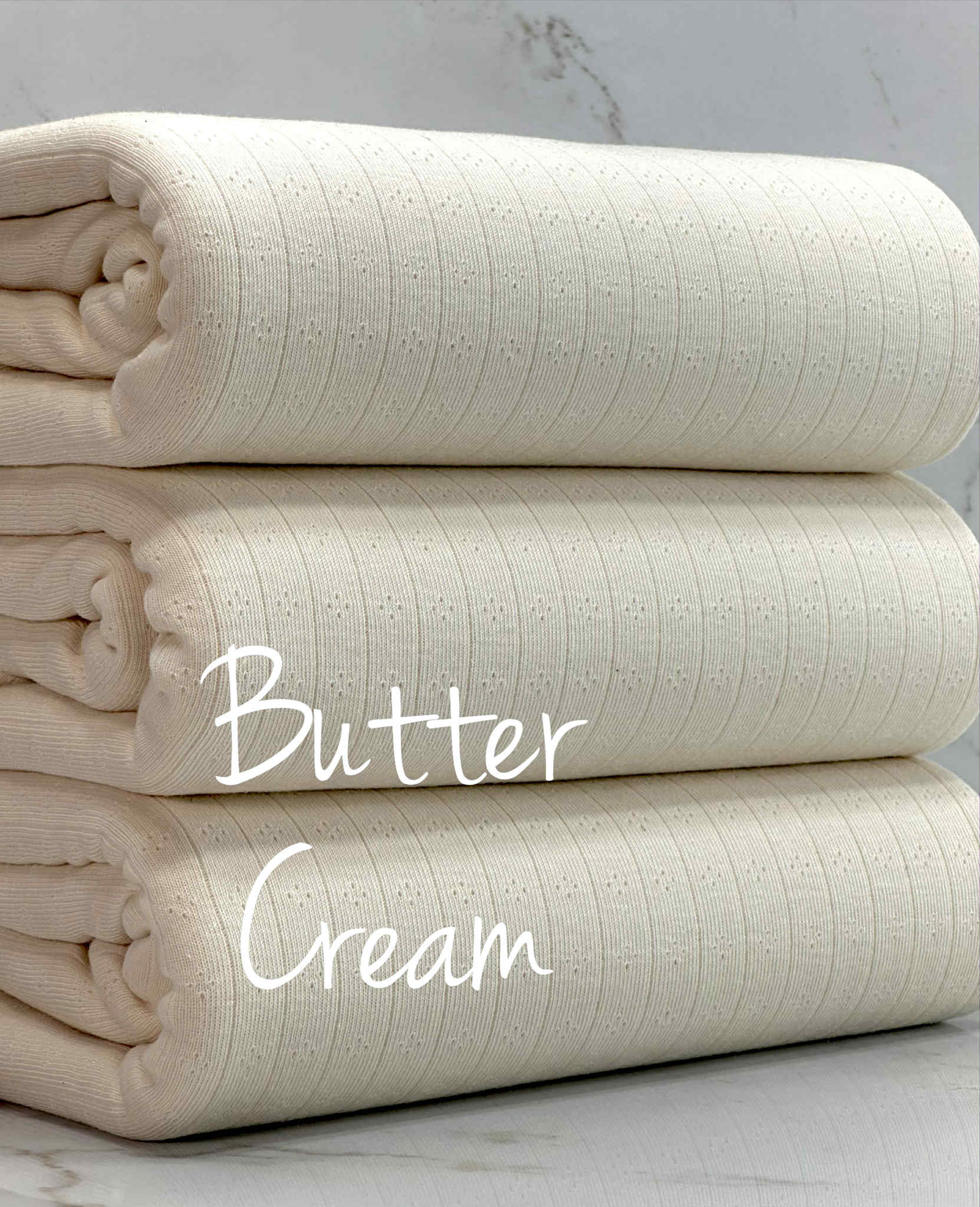 (POINTELLE COTTON SPANDEX RIB) BUTTER CREAM