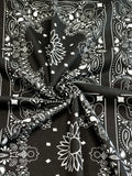 (BRUSHED FRENCH TERRY) BLACK AND OFF WHITE BANDANA PATTERN