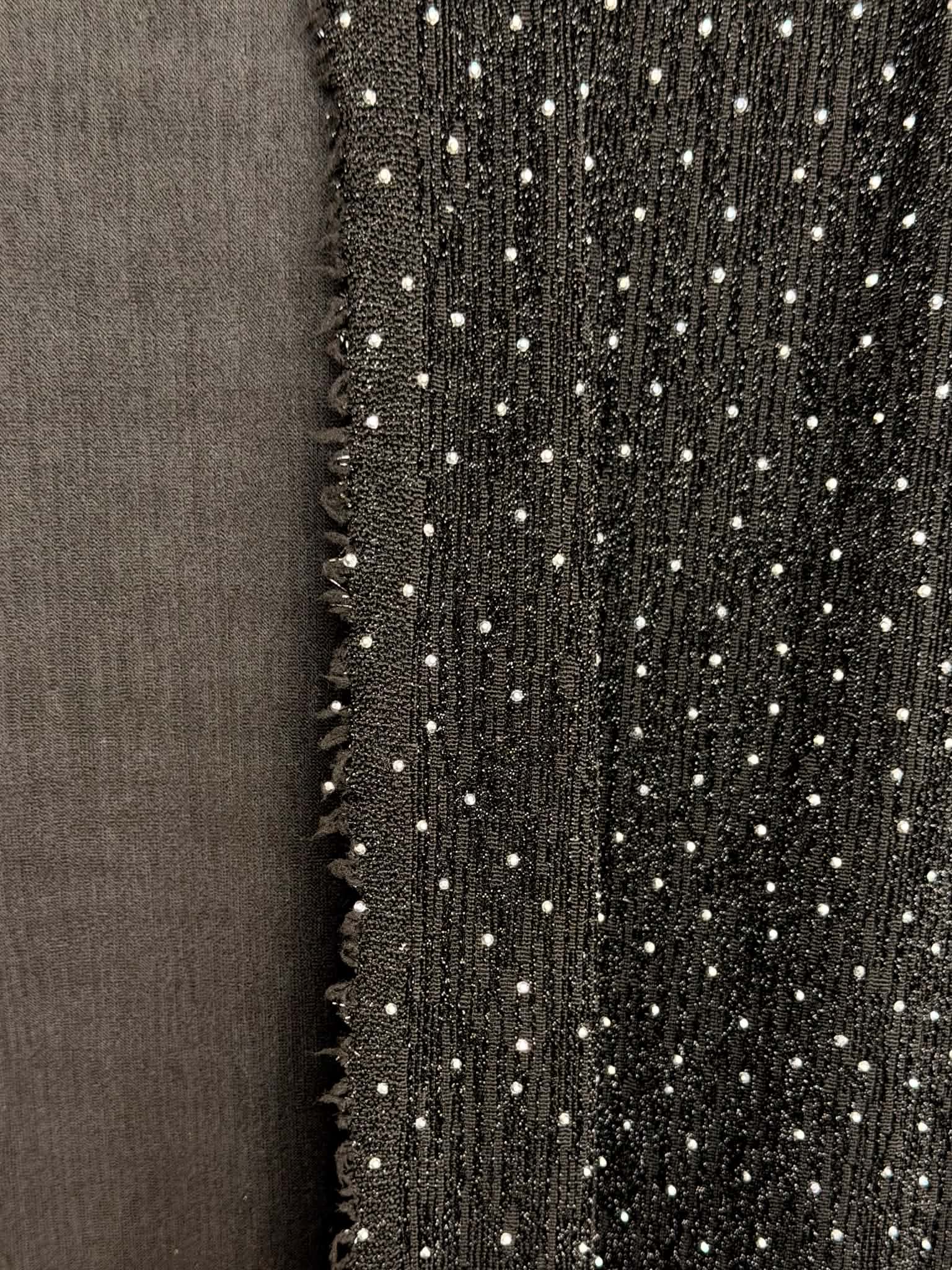 (JERSEY KNIT) RHINESTONES ON BLACK