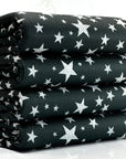 (4X2 YUMMY RIB) SILVER SHIMMER STARS ON BLACK