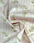 (SATIN) BALLERINA BUNNIES ON PINK STRIPES