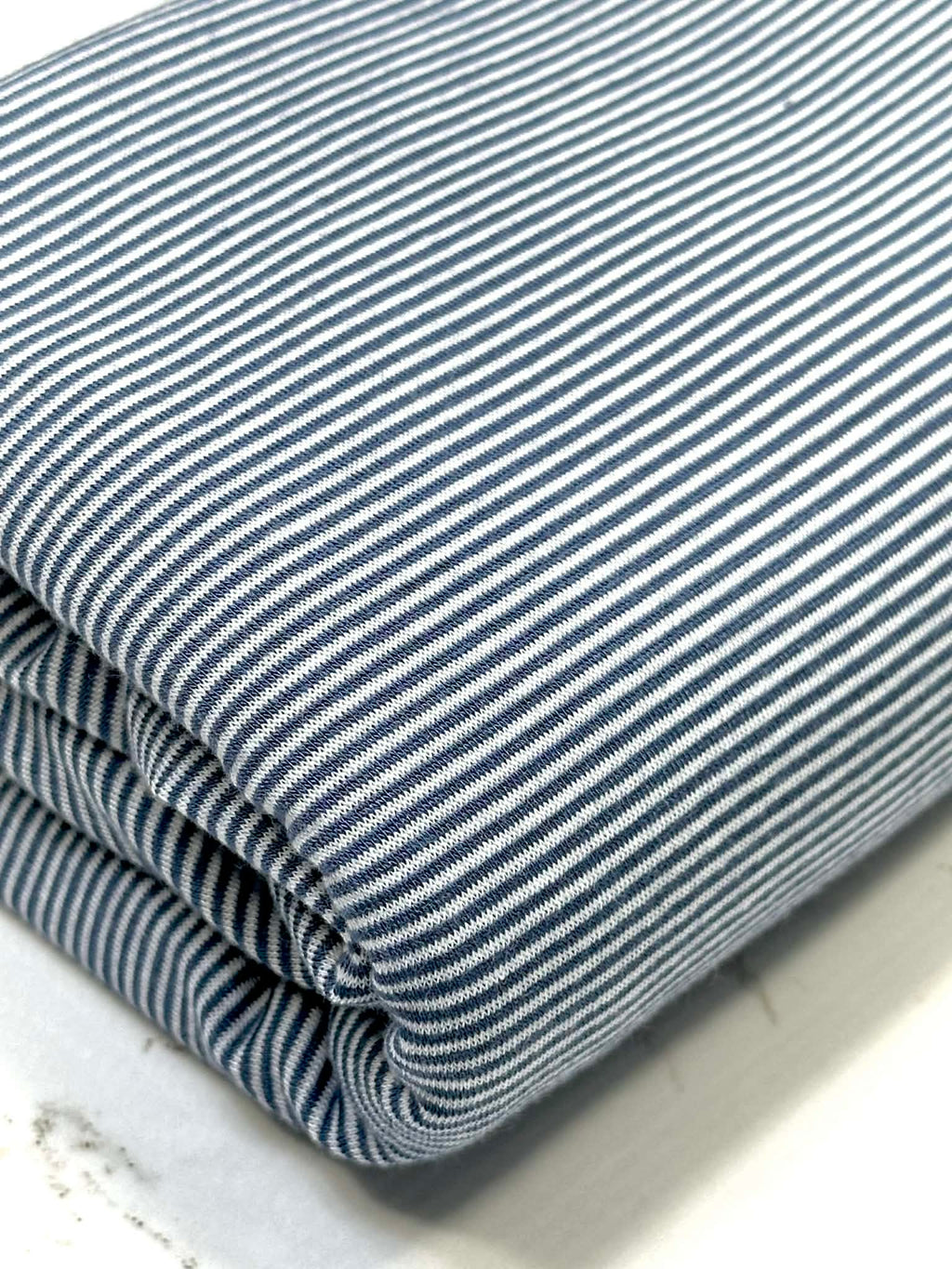 (RAYON MODAL) INDIGO AND OFF WHITE THIN STRIPES(1)