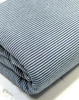 (RAYON MODAL) INDIGO AND OFF WHITE THIN STRIPES