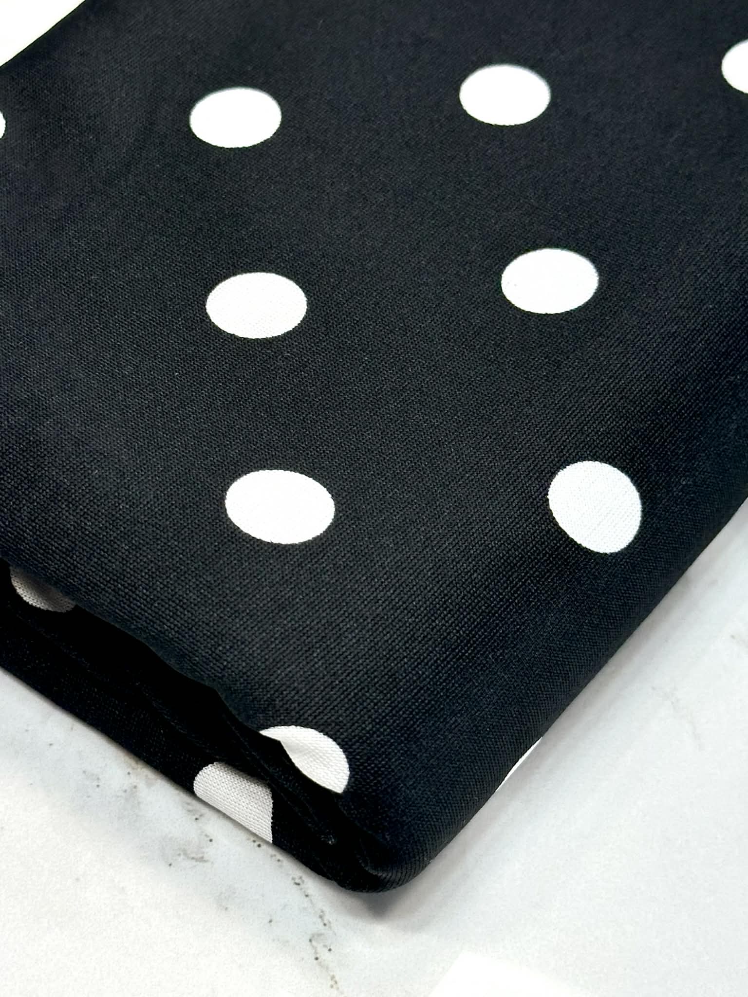 (ITY) OFF WHITE POLKA DOTS ON BLACK