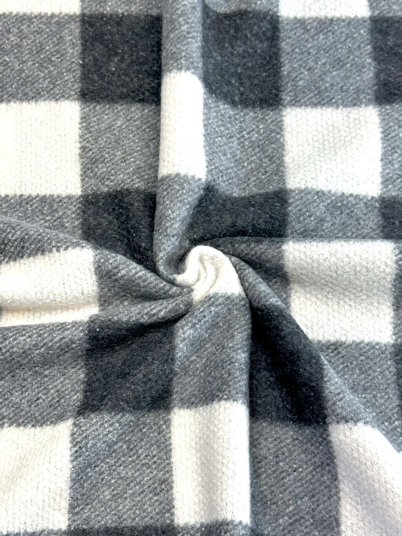 (BRUSHED HACCI) BLACK, GRAY, AND OFF WHITE PLAID (1)