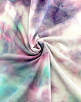 (FRENCH TERRY) PURPLE, PINK, AND AQUA TIE DYE