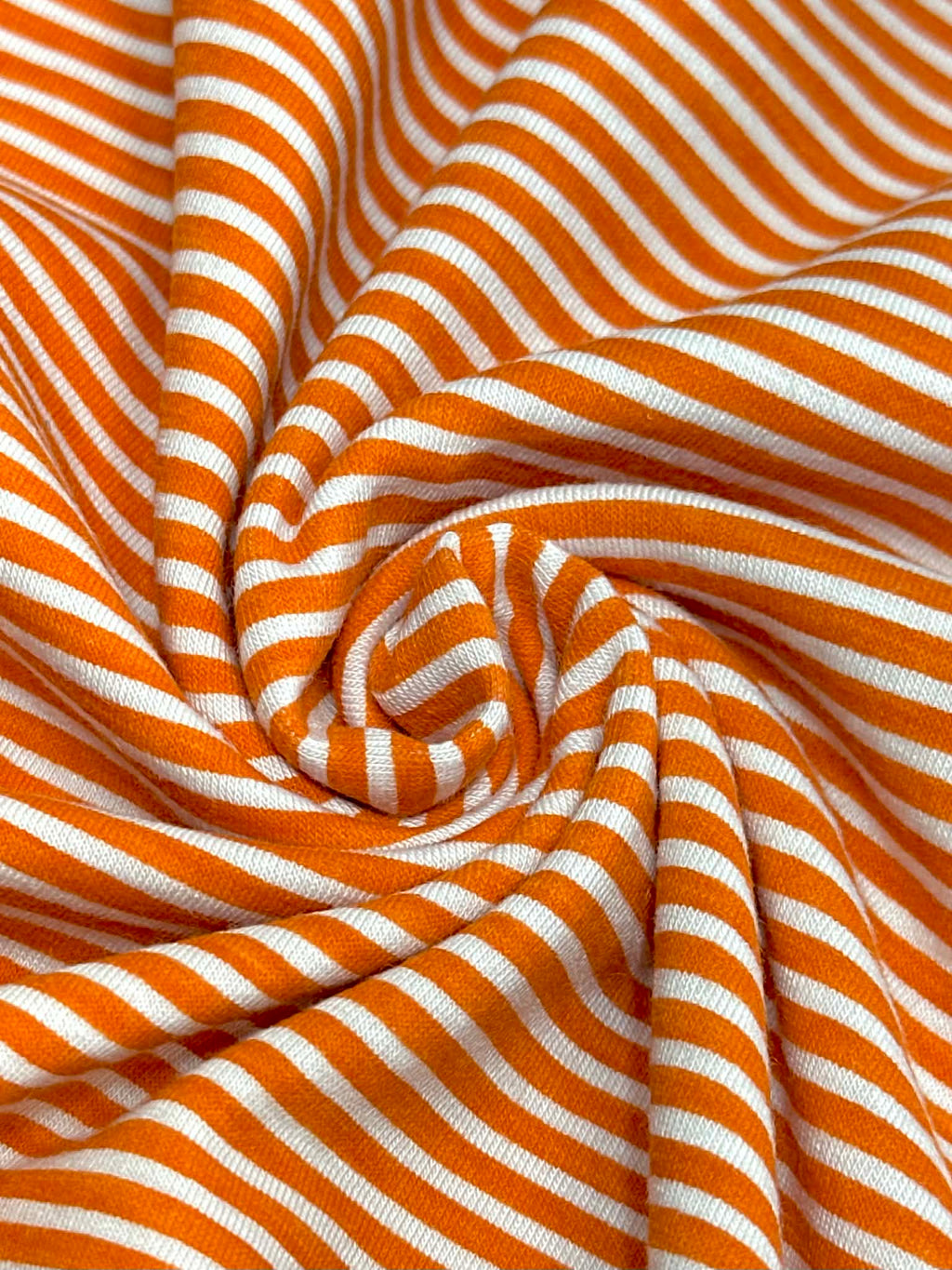 (KNIT) ORANGE AND OFF WHITE THIN STRIPES