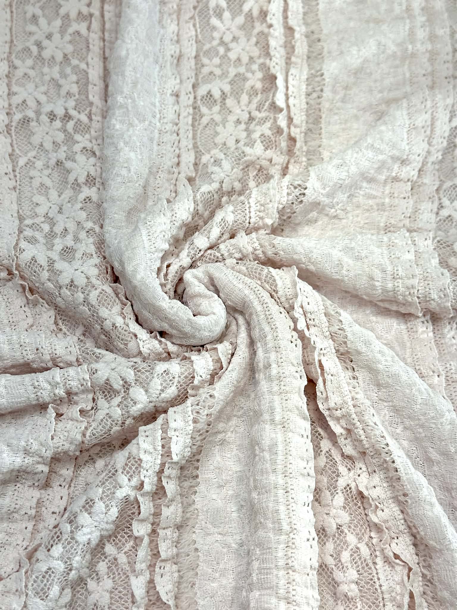 (RUFFLE LACE) FLORAL ON DUSTY PINK(1)