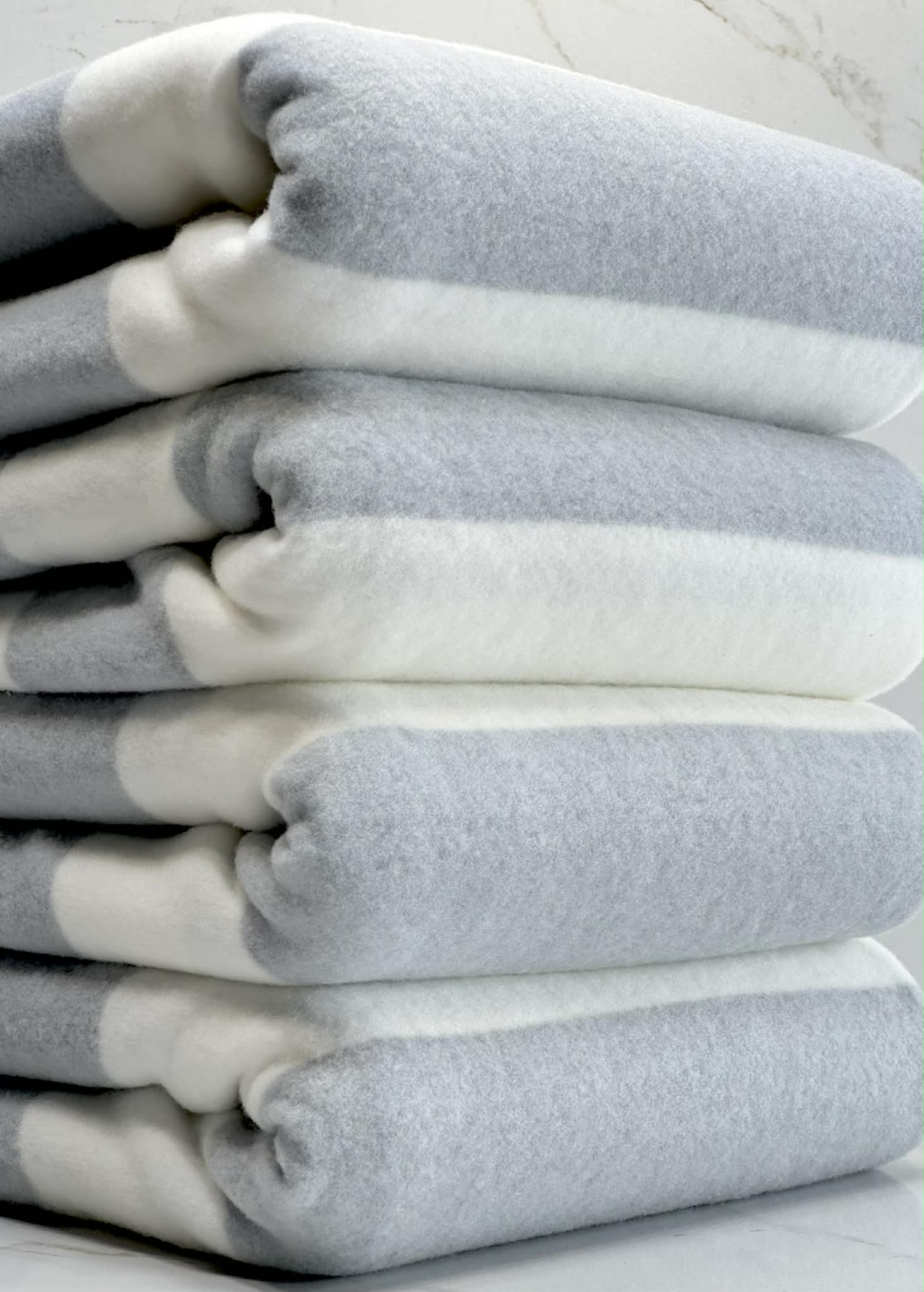 (BRUSHED SWEATER KNIT) GRAY AND OFF WHITE MEDIUM STRIPES
