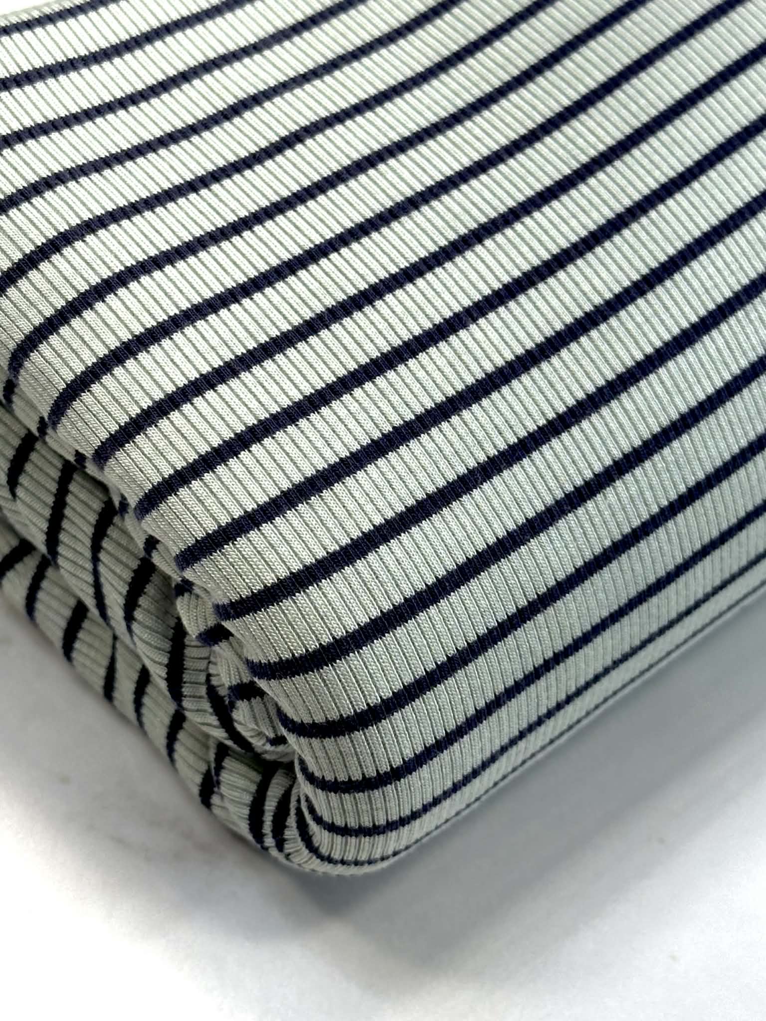 (RIB) NAVY STRIPES ON SAGE