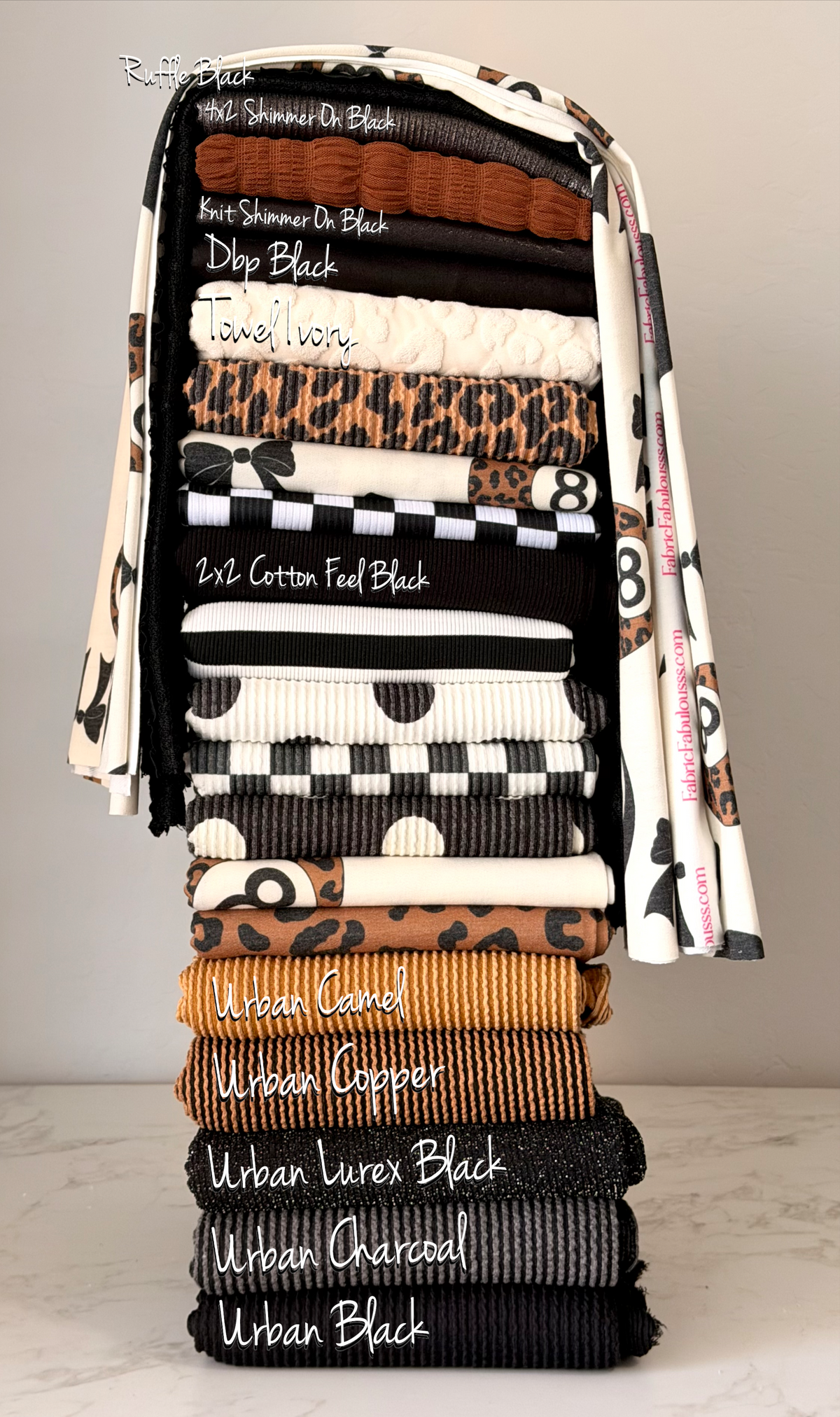 (FRENCH TERRY) BLACK LEOPARD PRINT ON CAMEL