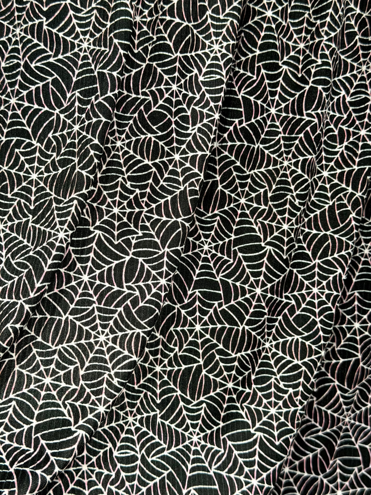 (4X2 RIB) OFF WHITE SPIDERWEBS ON JET BLACK