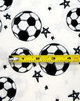 (DBP) SOCCER BALLS AND STARS ON OFF WHITE