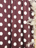 (URBAN RIB) WHITE POLKA DOTS ON BURGUNDY