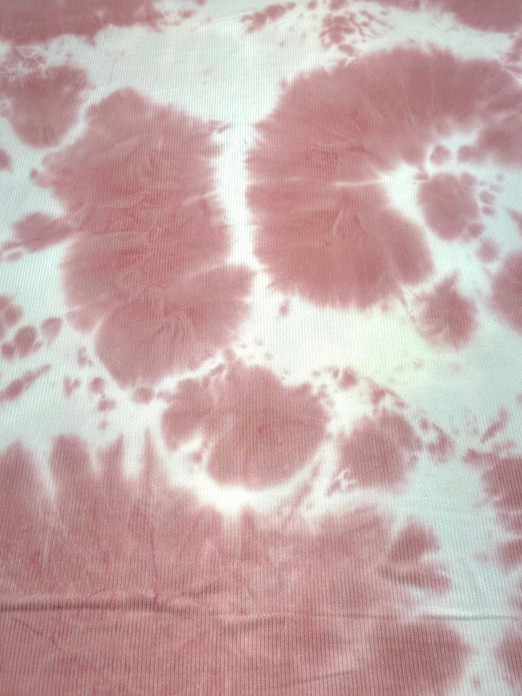 (2X2 RIB) DUSTY ROSE AND OFF WHITE TIE DYE