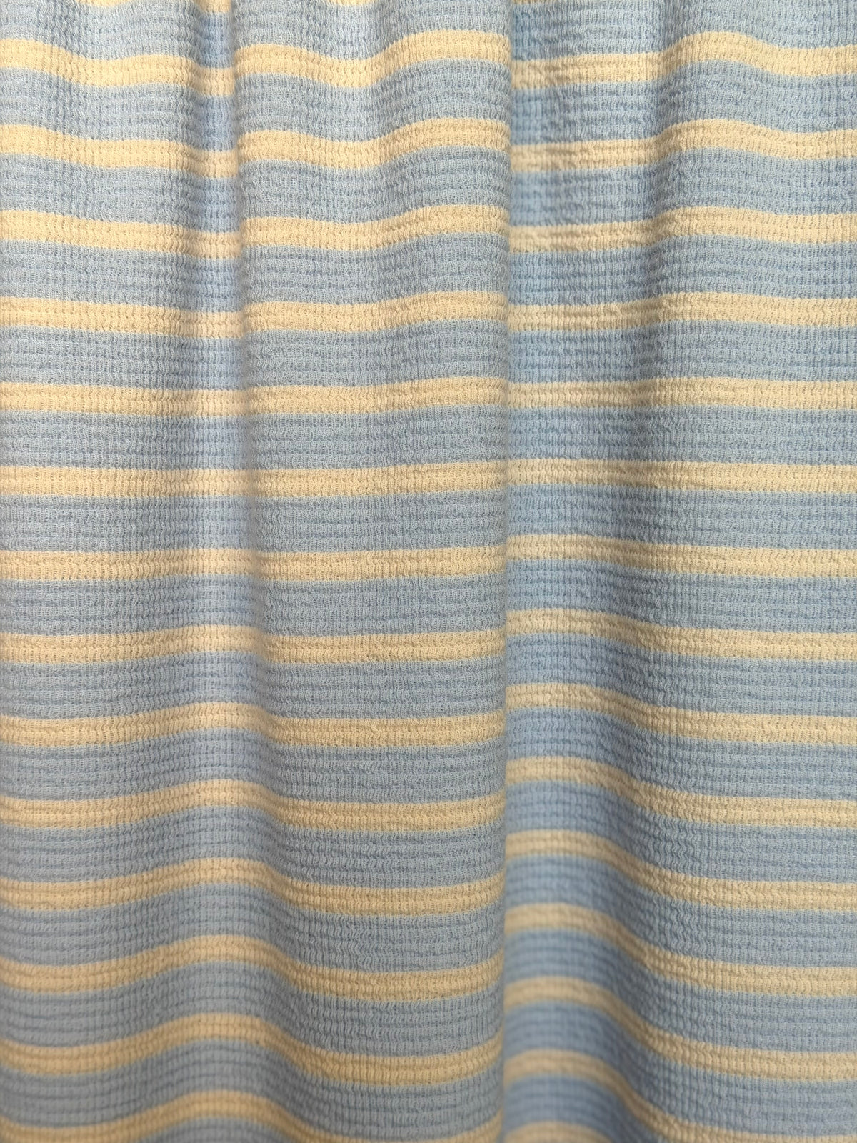 (DOUBLE KNIT) STRIPES ON BABY BLUE
