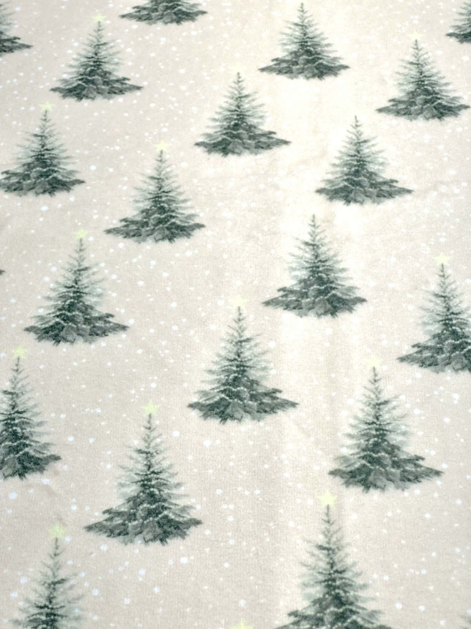 (BRUSHED SWEATER KNIT) PINE TREES ON CREAM