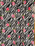 (MINKY) FLOWERS ON ZEBRA