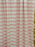 (2X2 COTTON FEEL RIB) PINK AND OFF WHITE STRIPES