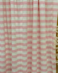 (2X2 COTTON FEEL RIB) PINK AND OFF WHITE STRIPES