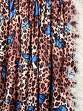 (DBP) BLUE BUTTERFLIES ON CHEETAH PRINT