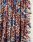 (DBP) BLUE BUTTERFLIES ON CHEETAH PRINT
