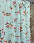 (DOUBLE GAUZE COTTON) FLORAL ON LIGHT MINT