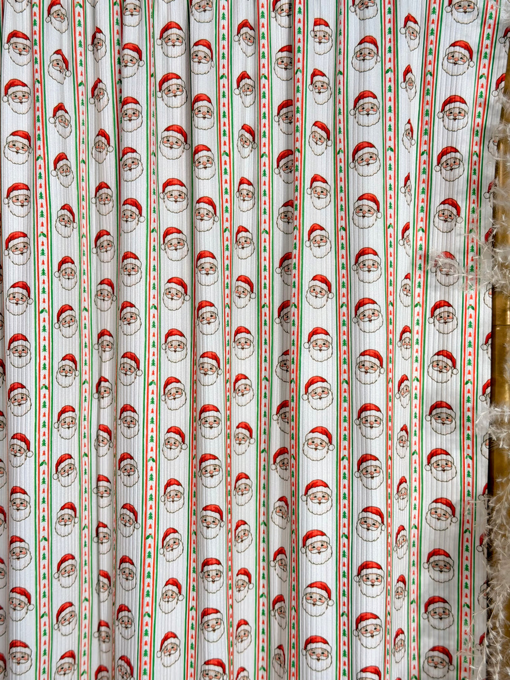 (4x2 YUMMY RIB) SANTA CLAUS PATTERN ON OFF WHITE