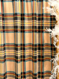 (SWEATER KINT/OAKLEY) YELLOW, TEAL, RUST AND BLACK PLAID ON TAN