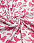 (4X2 YUMMY RIB) PINK BOWS ON OFF WHITE