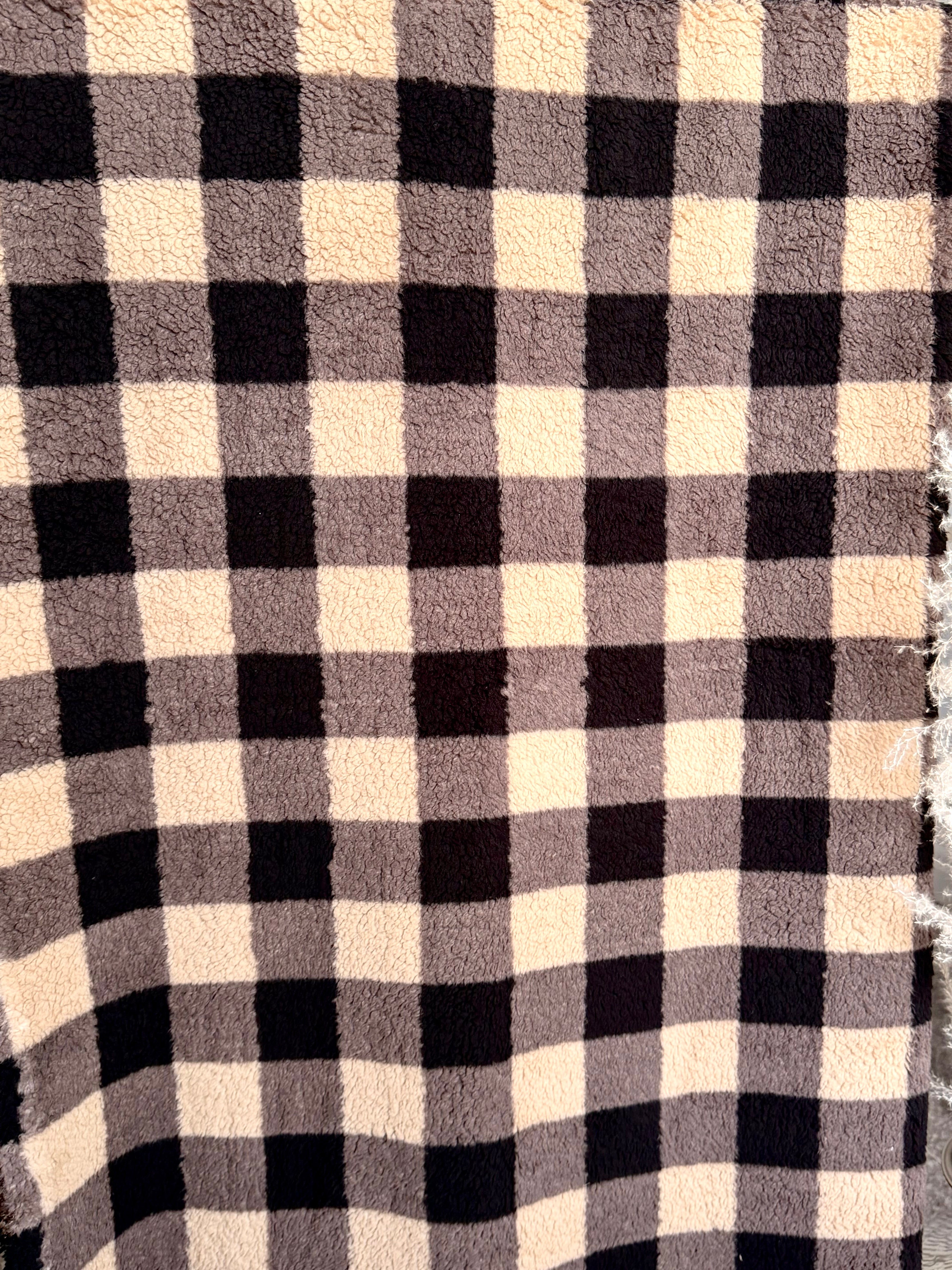 (SHERPA) TAUPE, MOCHA AND BLACK BUFFALO PLAID