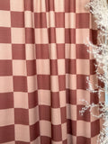 (4X2 YUMMY RIB) BROWN AND TAUPE MEDIUM CHECKERED