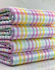 (4X2 YUMMY RIB) COLORFUL GINGHAM ON OFF WHITE