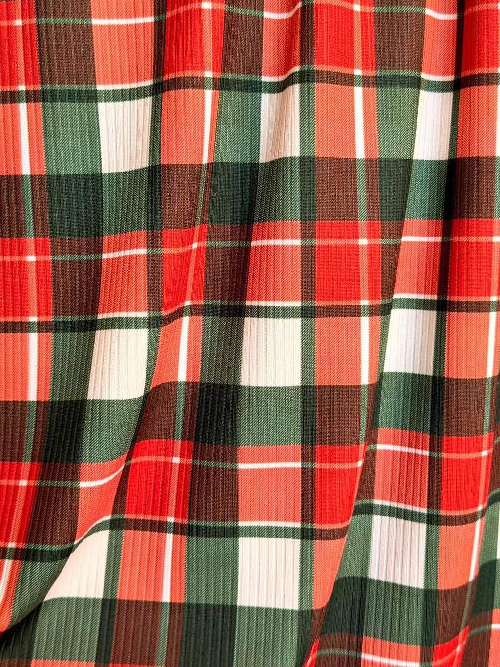 (4X2 YUMMY RIB) EVERGREEN AND RED PLAID
