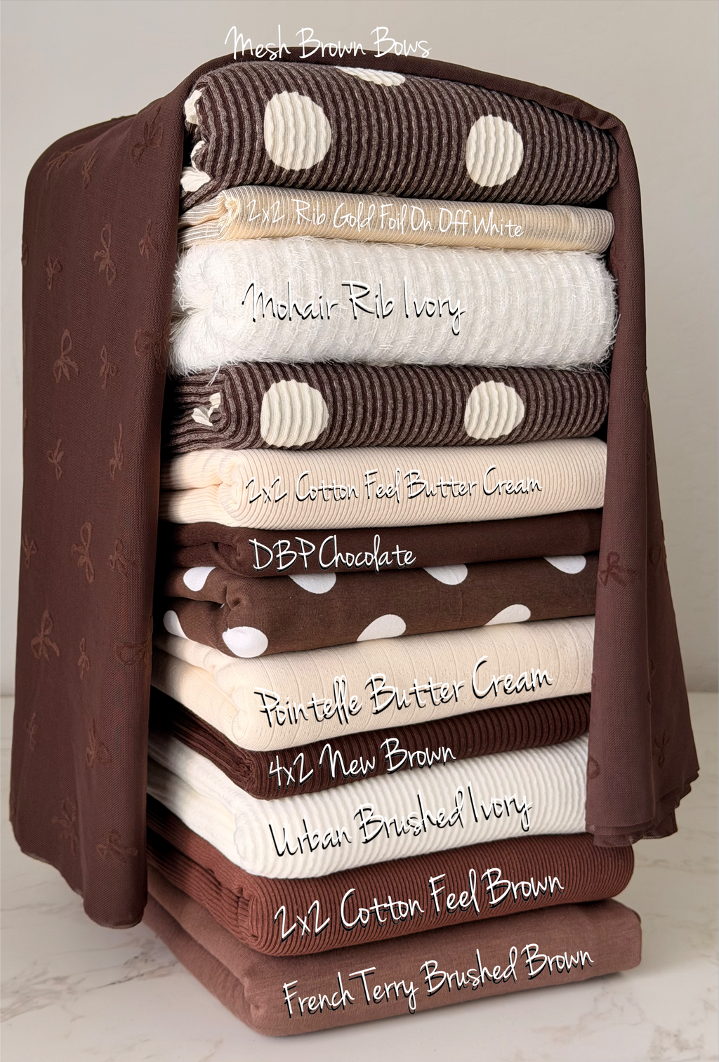 (URBAN RIB) WHITE POLKA DOTS ON BROWN