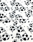 (DBP) SOCCER BALLS AND STARS ON OFF WHITE