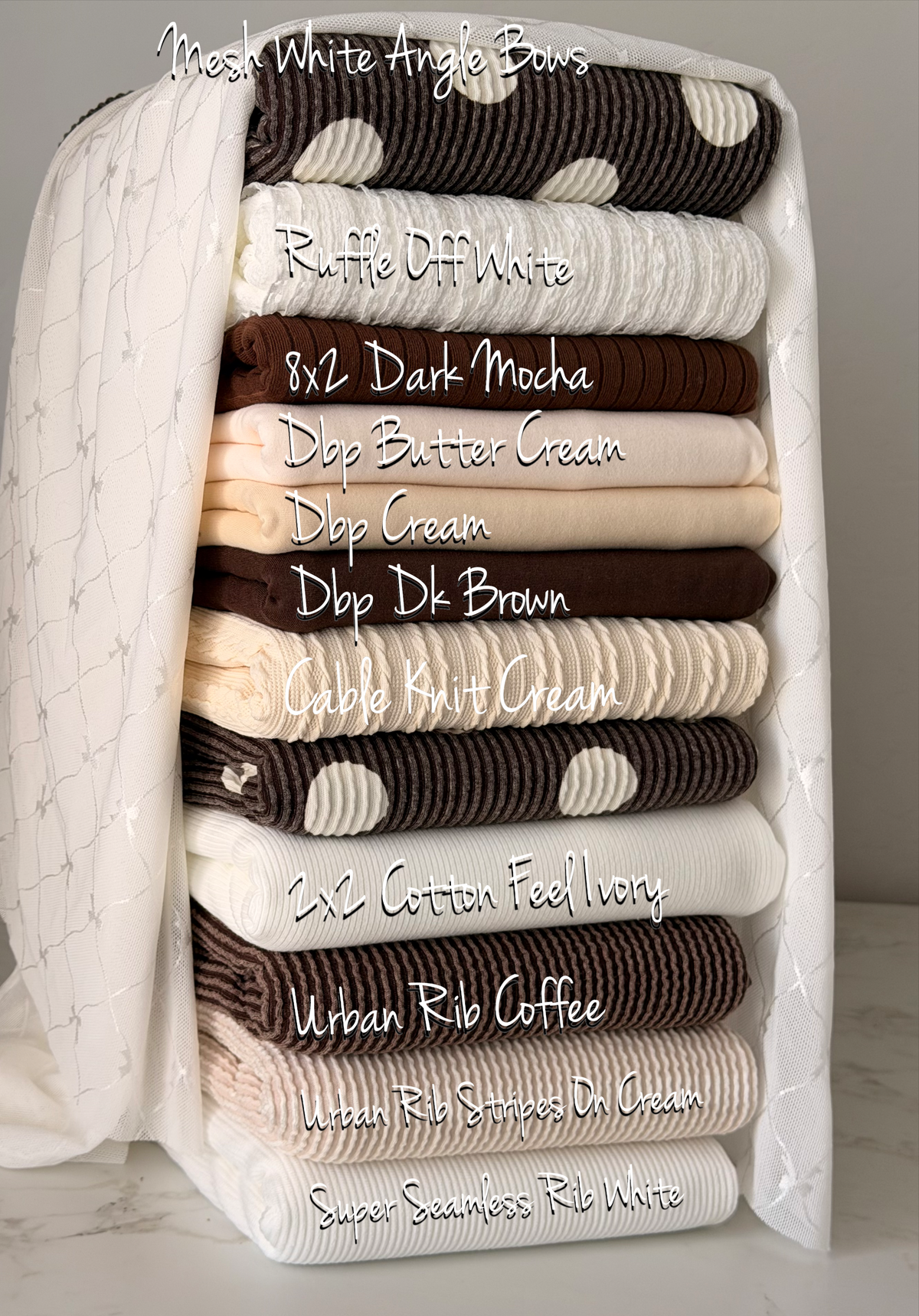 (URBAN RIB) WHITE POLKA DOTS ON BROWN