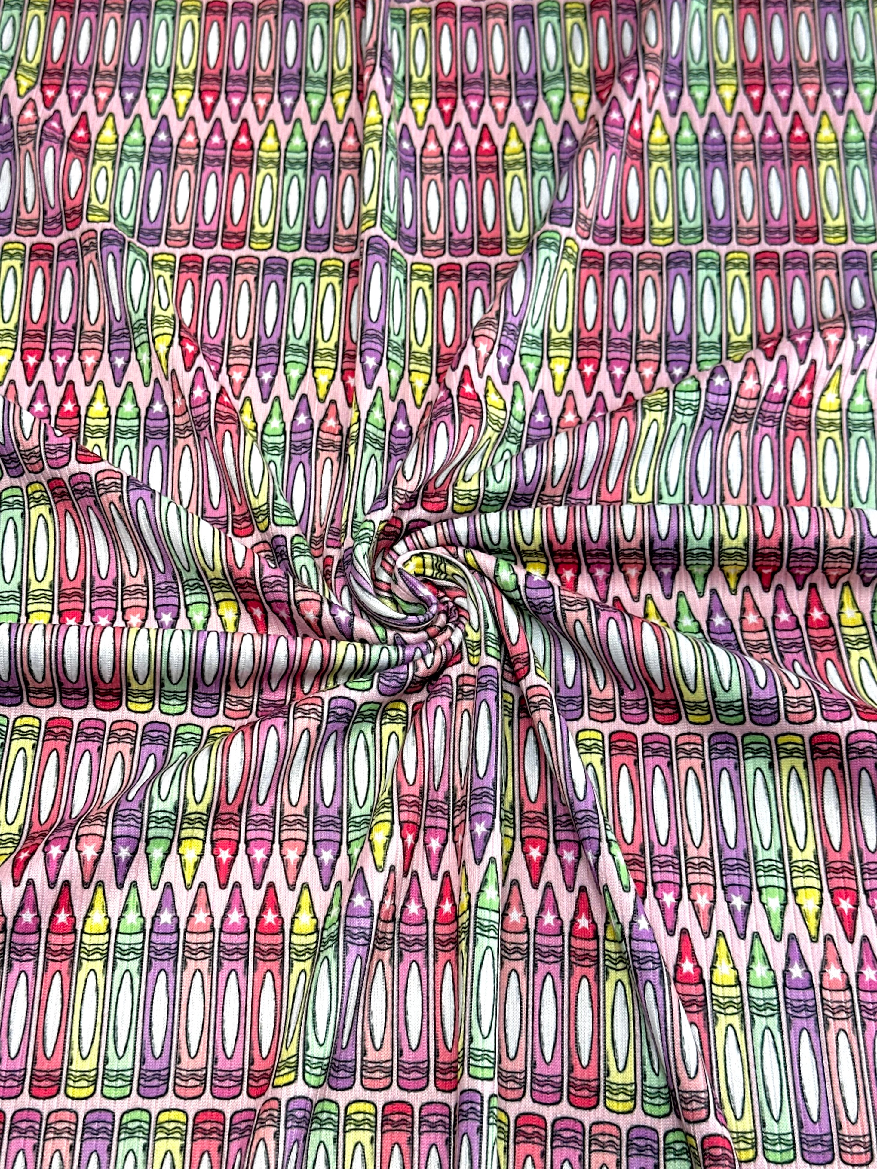 (4X2 YUMMY RIB) CRAYONS ON PINK