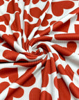 (4X2 YUMMY RIB) RED HEARTS ON OFF WHITE