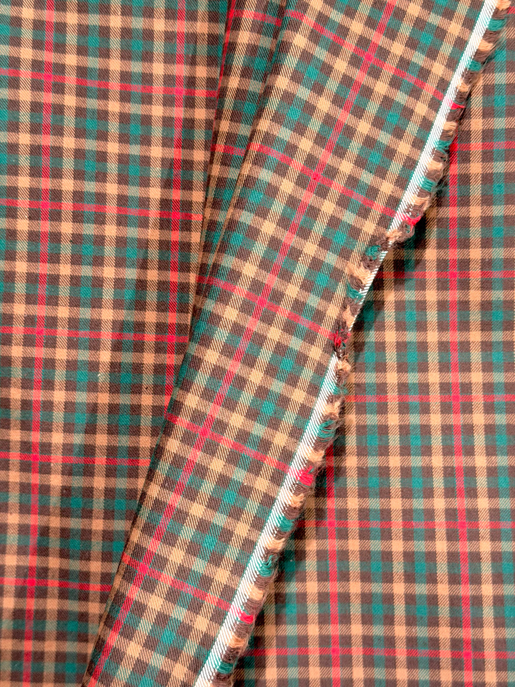 (CANVAS) BROWN RED GREEN PLAID